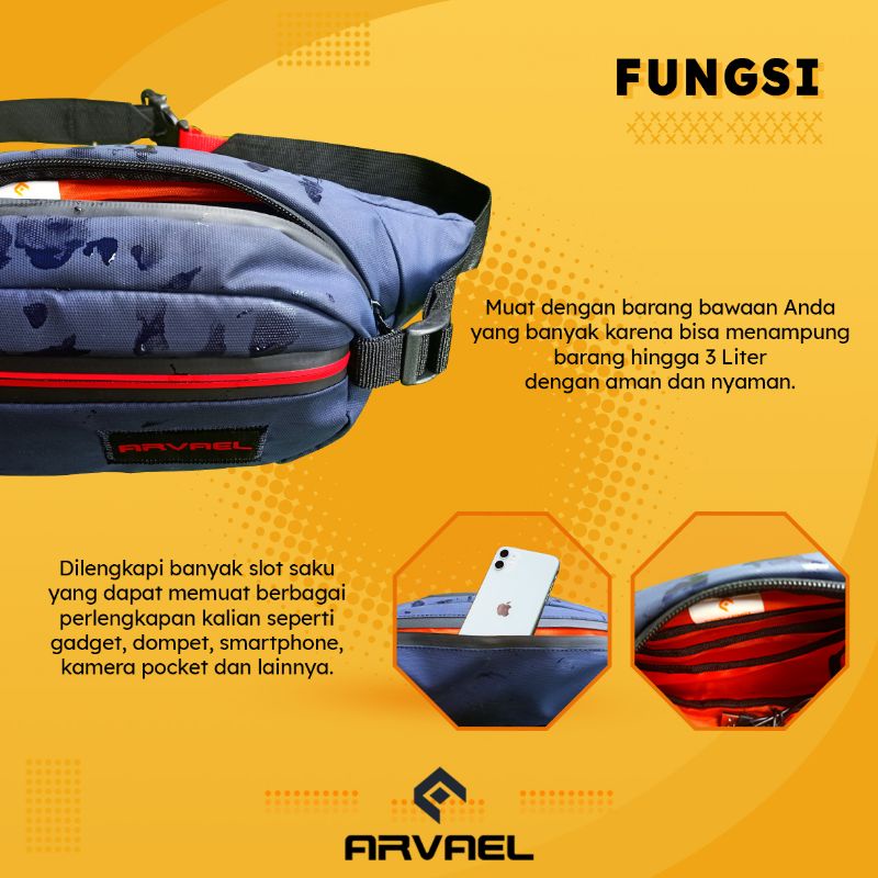 Tas Waistbag Watetproof USB Winner Arvael