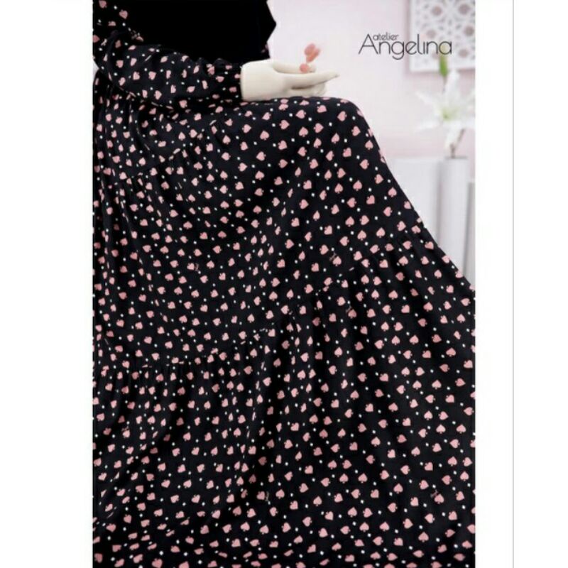 gamis bella dress new spades black pink atelier angelina