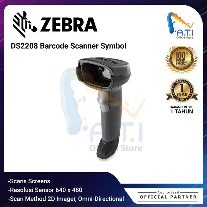 ZEBRA Barcode Scanner Symbol DS2208 Scanner Barcode DS 2208 1D 2D USB