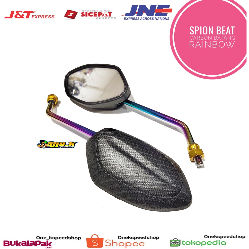 Spion karbon tangkai rainbow MX,Scoopy/fino,Beat,Mio,Fu asli Bakaran