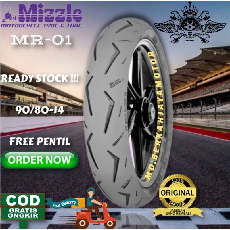 Ban tubeless racing mizzle MR-01 (SOFT COMPOUND) 90/80-14 free pentil 100% Original