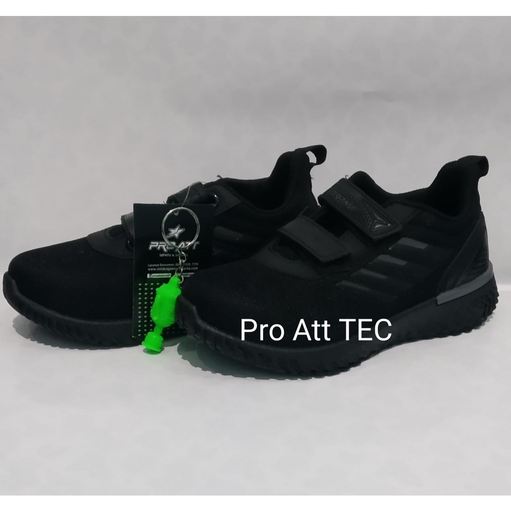 PRO ATT TEC890 V Sepatu Sekolah Anak Anak Warna Hitam polos Dan Hitam Putih