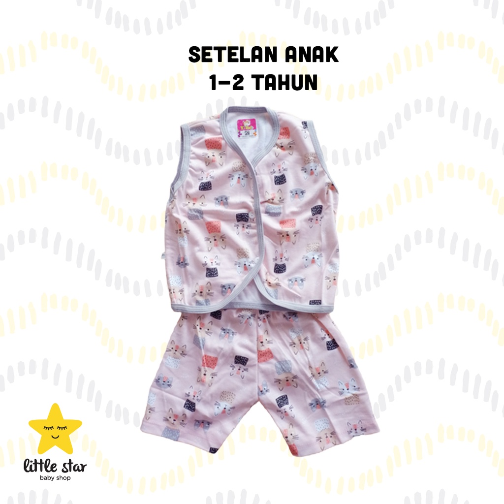 Y Lin Setelan Kutung Bayi Cewek | Set Baju Tanpa Lengan Anak Cowok