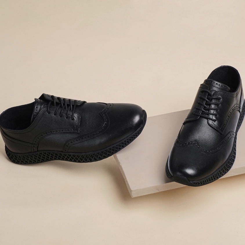 ALBERT BLACK (KULIT ASLI) |ManNeedMe x Kenzio| Sepatu Pantofel Pria Formal / Kantor ORIGINAL