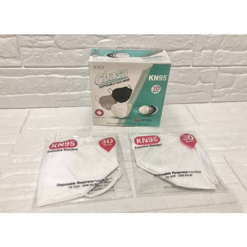 Masker KN95 Hijab Headloop Chasa Warna Putih / Hitam KN 95 Harga 1pcs