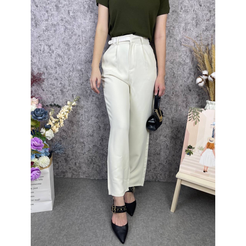 DEMORIN - Celana Panjang Bahan Highwaist Model Straight Throuser X7010