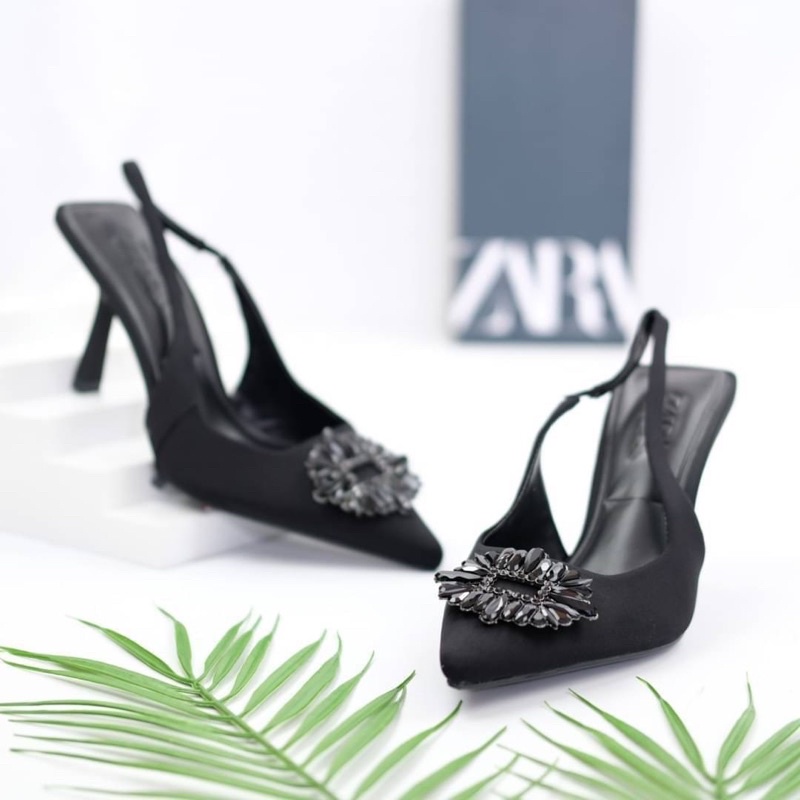 [7.7 Boombastis Sale⚡] - SEPATU HEELS WANITA IMPORT BRANDED ZS411 SHIMMERY PREMIUM