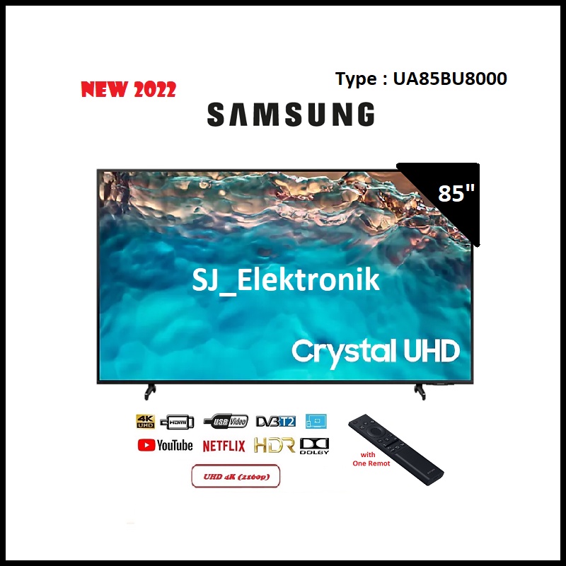 (KHUSUS LUAR KOTA) LED TV Samsung 85 Inch UA85BU8000 - 85BU8000 Smart Crystal UHD 4K