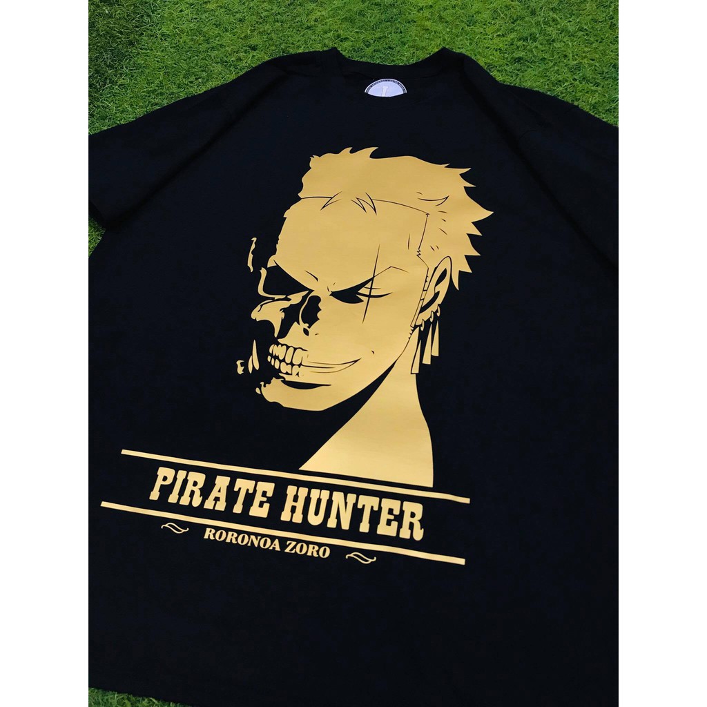 Tshirt Anime RORONOA ZORO SKUL GOLD Onepiece Mugiwara Manga