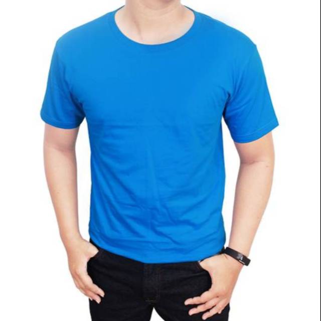  Grosir  Kaos  Polos  Biru Bahan Katun Nyaman dan Kualitas 