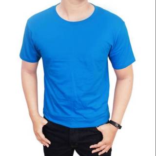  Grosir  Kaos  Polos  Biru Bahan Katun Nyaman dan Kualitas  