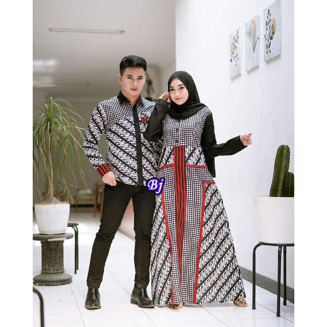 COUPLE BATIK MOTIF PARANG||GAMIS BATIK COUPLE || BATIK MODERN || GAMIS KEMEJA KOMBINASI EXCLUSIVE PR