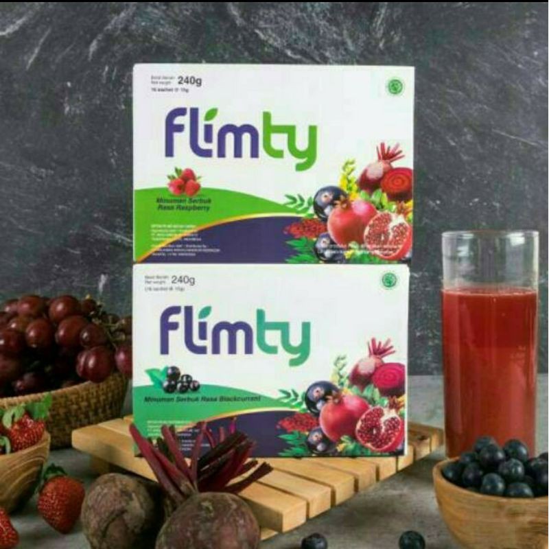 (grab free ongkir) FLIMTY fiber 1 box original pelangsing detox diet - isi 16 sachet