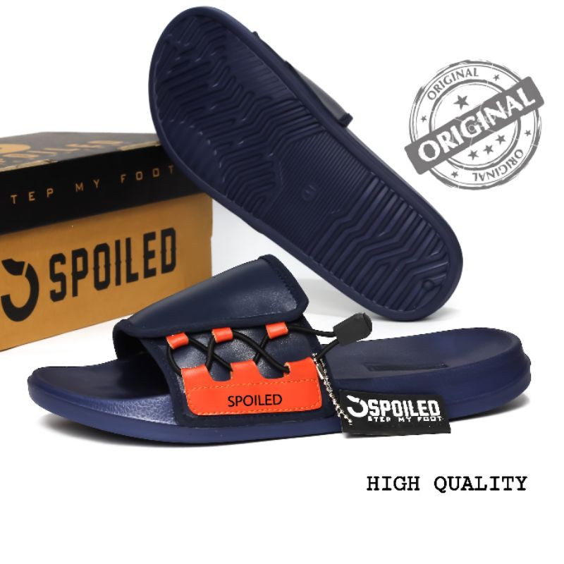 spoiled✓ sandal slip on - sandal slide - sandal pria slide karet lentur terbaru