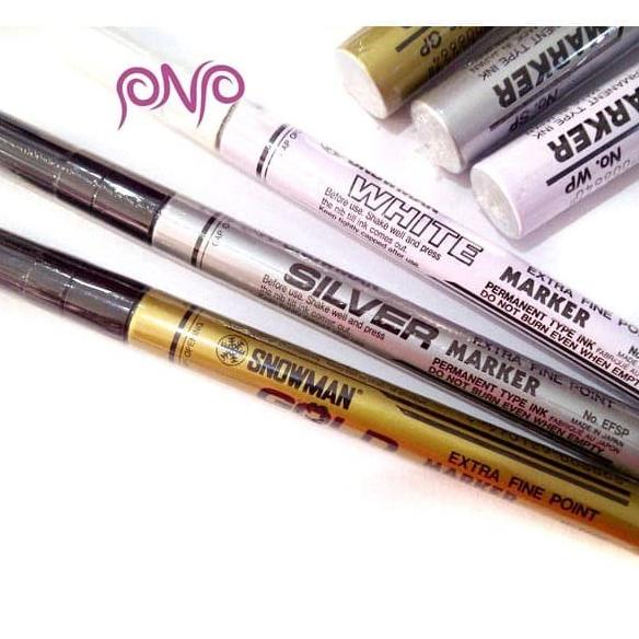 

:::::::] SNOWMAN Medium Marker Spidol Sedang White Putih Silver Perak Emas Gold