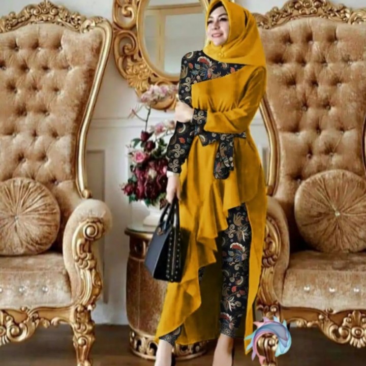 FWG - SET GAMIS BELLALUNA BATIK / STELAN GAMIS / GAMIS DEWASA / SETELAN WANITA / BAJU WANITA BARU