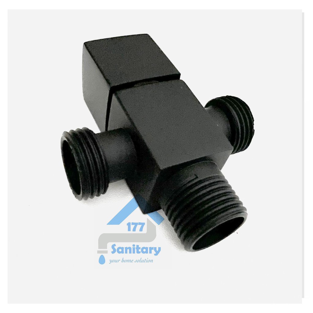 Stop kran cabang HITAM kotak Mini 60302BL-keran air tee shower double kloset valve black closet /H22