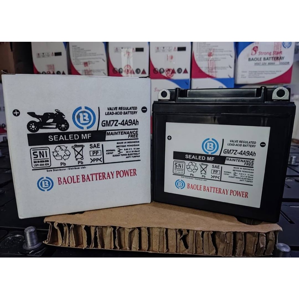 Aki BAOLE MURAH (GM7Z-9AH 12V 9AH)Untuk Motor THUNDER125-250,SCORPIO,MEGAPRO,NINJA 250 FI/CARBU,PULS