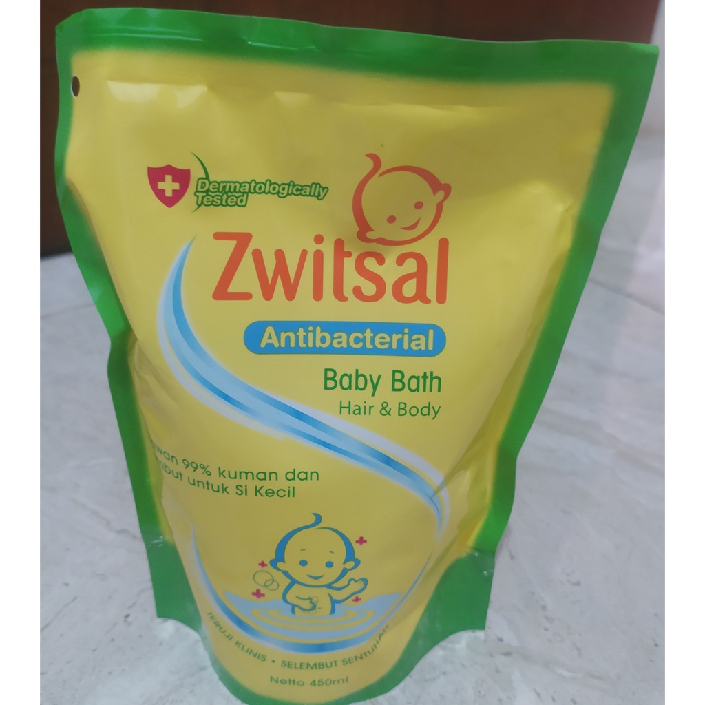 Zwitsal Baby Bath 2in1 Hair and Body, antibacterial, Classic 450ml