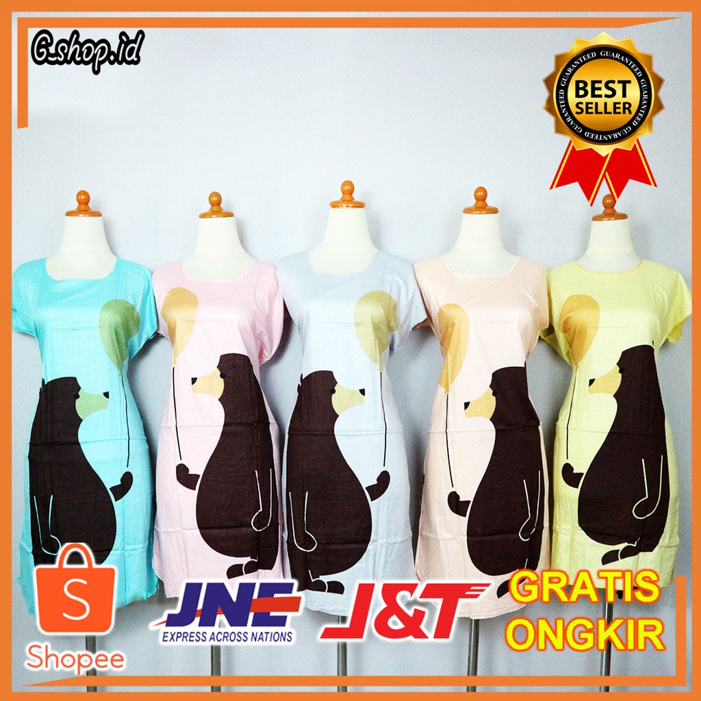 (BISA COD) DASTER MINI BEAR DEWASA-DASTER LENGAN PENDEK WANITA MURAH KEKINIAN REMAJA JUMBO