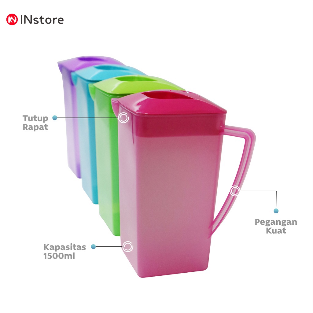 Teko Plastik Warna Cerah Kapasitas 1.5 L