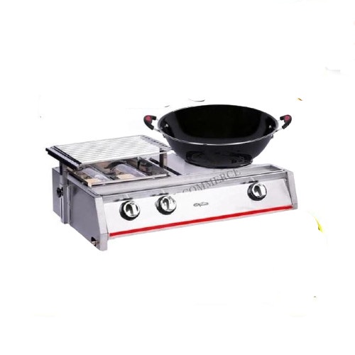 Niko Kompor Gas &amp; Pemanggang 2in1 NK GRS 21 Grill Stove 2 free wajan ukuran 34 cm