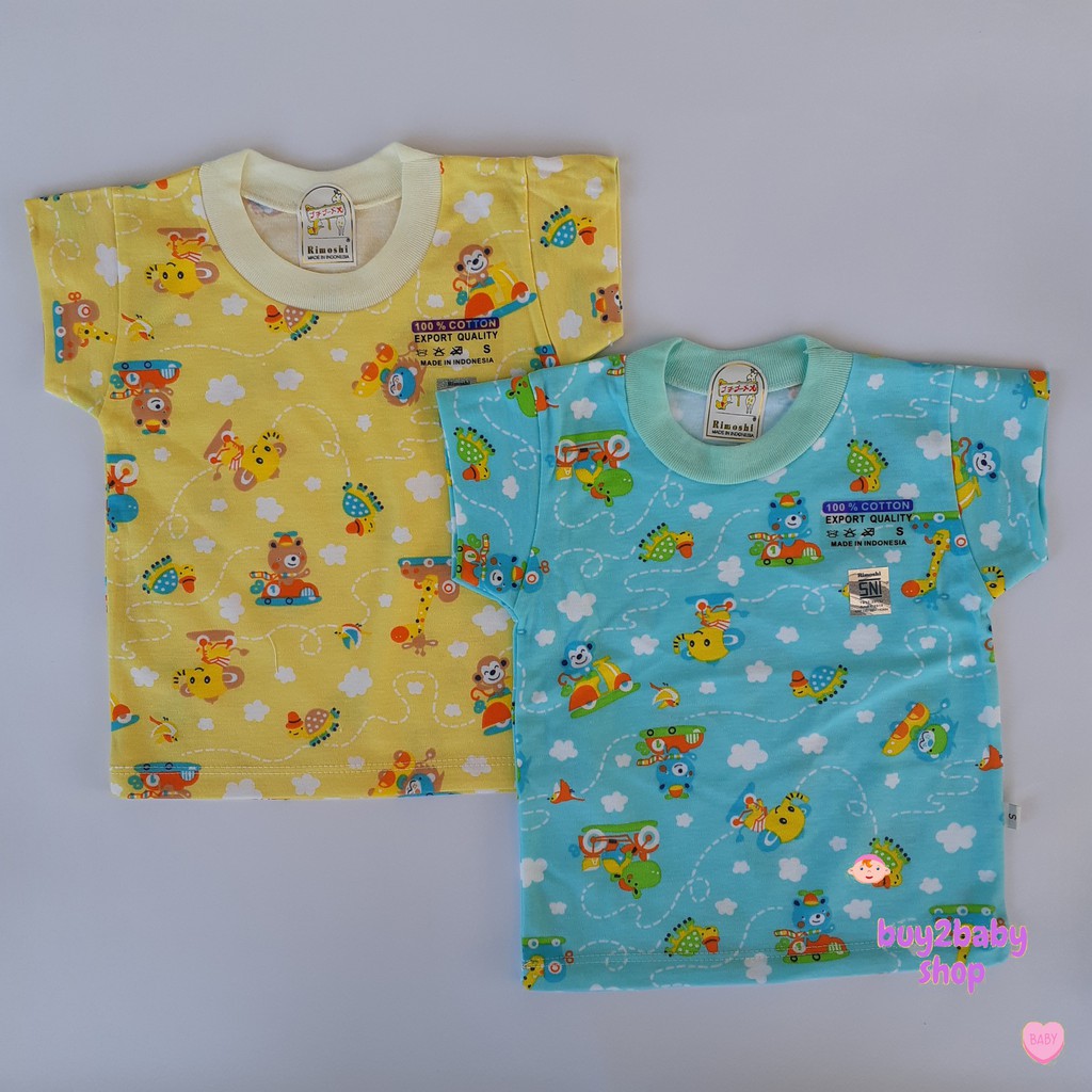 Kaos Oblong Bayi Rimoshi Full Print Warna Ukuran S, M, L, XL 1 PCS