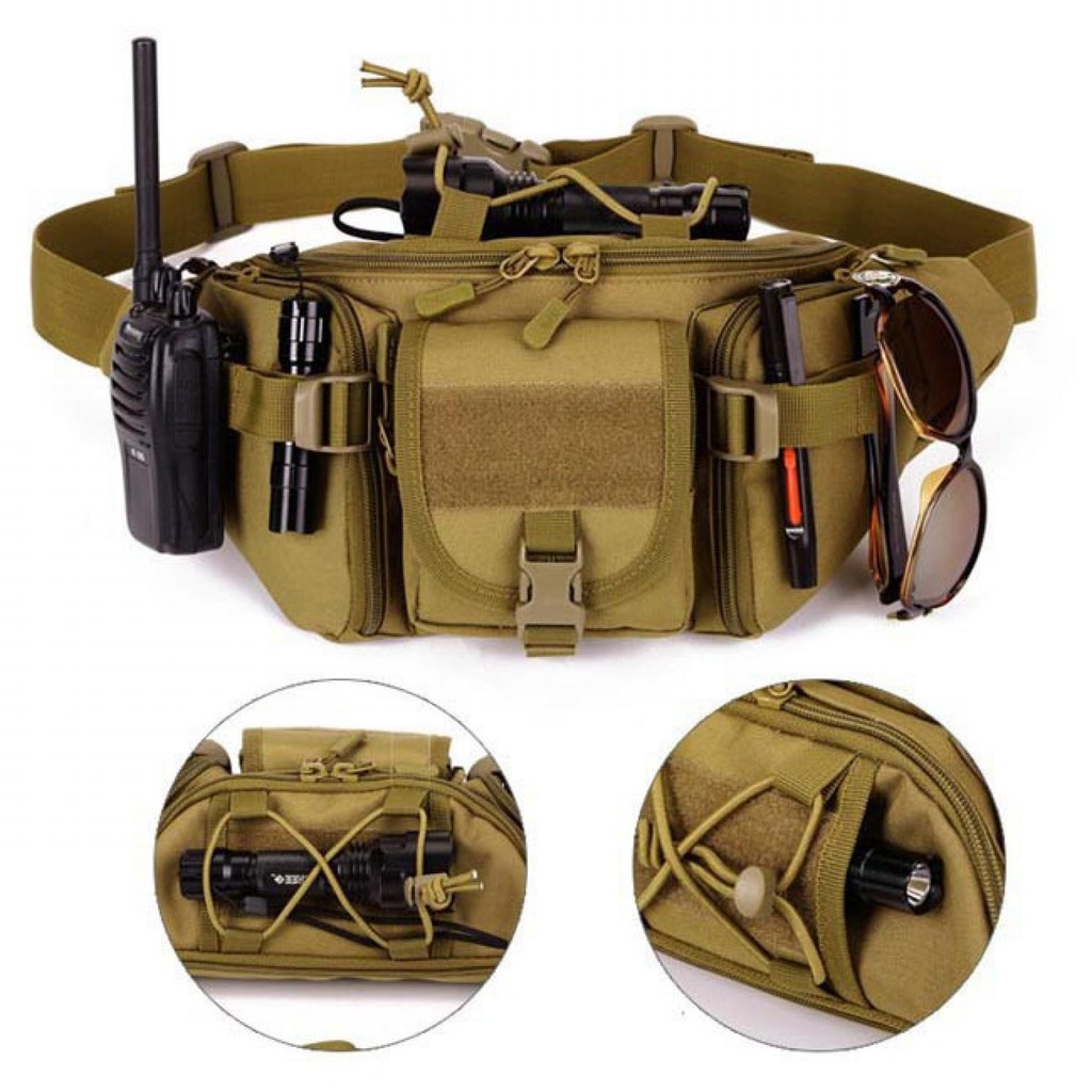 Value Pack Tas Pinggang Selempang Pria Tactical Army Bag Outdoor Travel Adventure Sling Bag Waistbag
