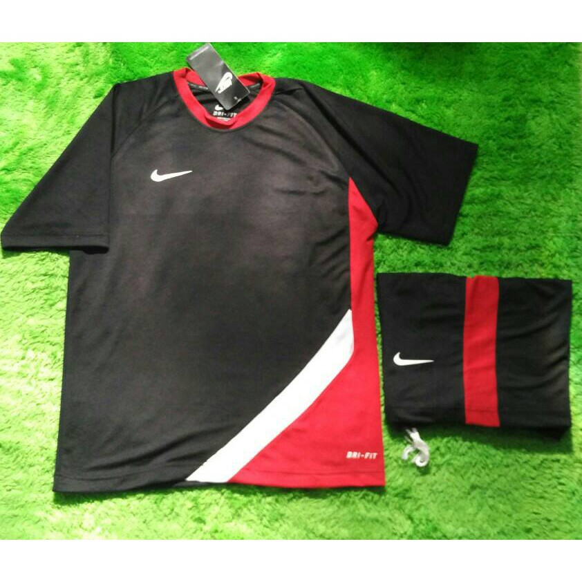 Setelan Futsal Jersey   Celana Hypervenom Hitam Merah