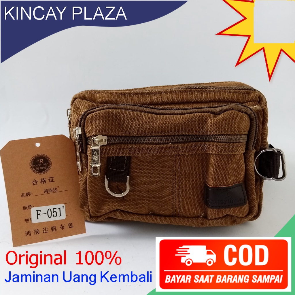 WAIST BAG POLO WISDOM CANVAS Mini Beg Tas Selempang Slempang Salempang Pinggang Pria Cowok Cowo Rema