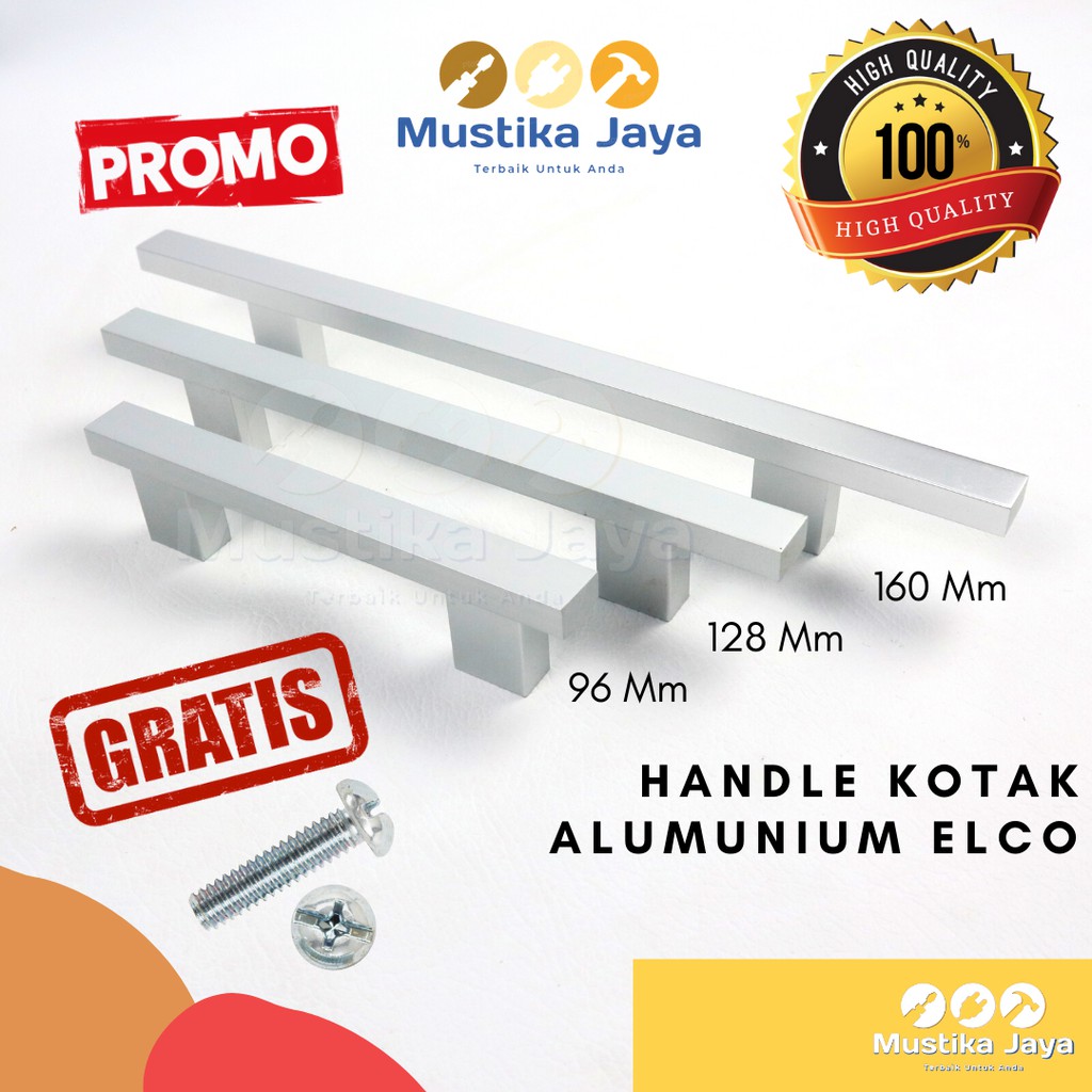 Handle Tarikan Gagang Lemari Laci Pintu Alumunium Elco Model kotak