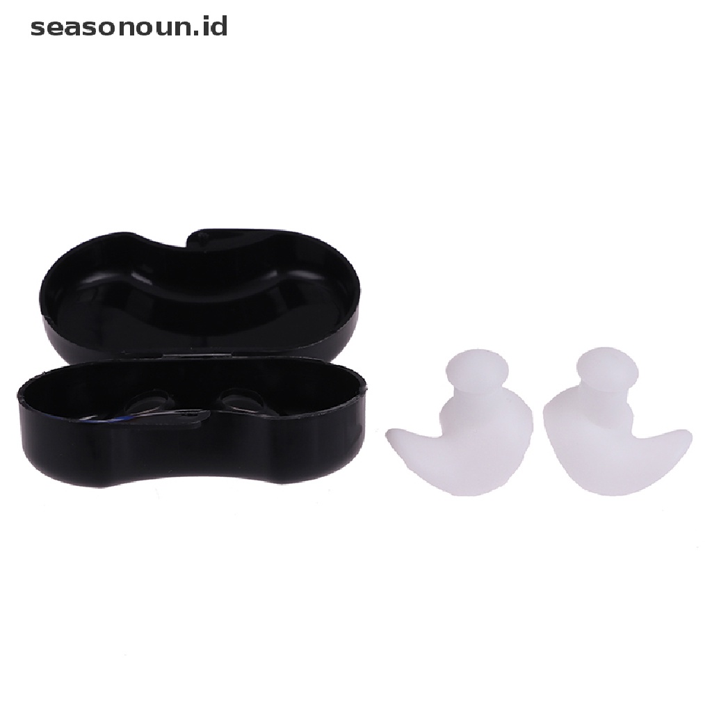 1 Pasang Earplugs Pelindung Telinga Bahan Silikon Lembut Reusable Untuk Berenang