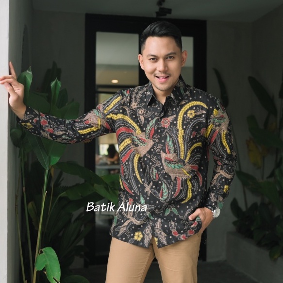 kemeja Baju batik pria lengan panjang Modern Cowok Premium Laki Laki  Jumbo Slim fit Kasual Full Furing Mewah Ori Asli Bahan Katun Big Size Exclusive Simple Elegan Kombinasi Model Terbaru Lengan Panjang Pria BATIK ALUNA PL 110