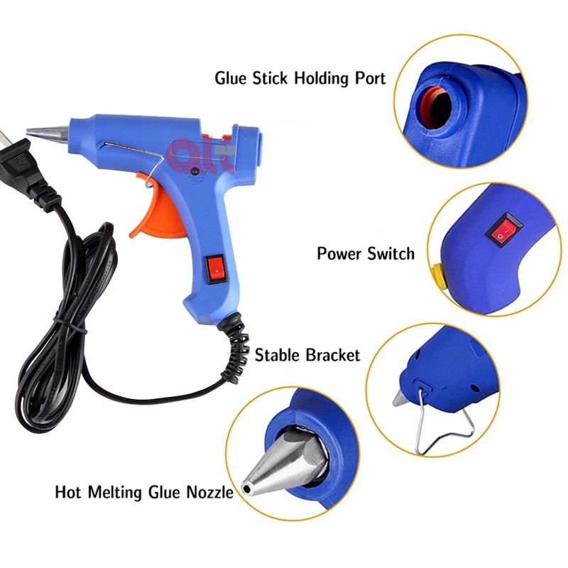 [HH] HOT MELT GLUE GUN 20 WATT / PISTOL LEM TEMBAK CEPAT PANAS STICK REFILL