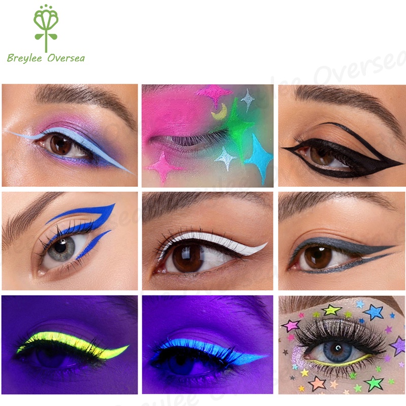 【Baru】HANDAIYAN UV Light Neon Eyeliner Pen Eyes Makeup Red Waterproof Liquid Color Eye Liner Pencil Make Up Cosmetics Yellow Matte Purple PenLong Lasting Makeup Eyeliner Pen