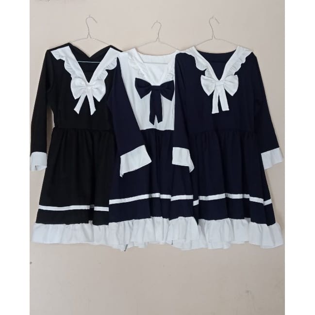 TBI Costume Cosplay Japanese Big Bow Baby Doll Dress Anime Seragam Jepang