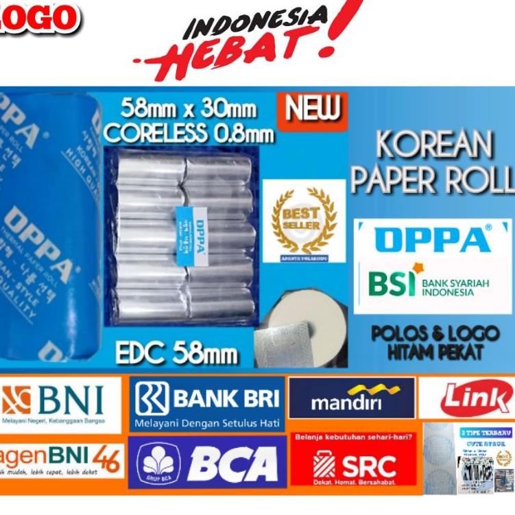 

Ready stock Kertas Thermal Struk EDC BNI BRI BCA MANDIRI BSI SRC LINK 58mm MINI PRINTER BLUETOOTH ☈➮ ➺ '