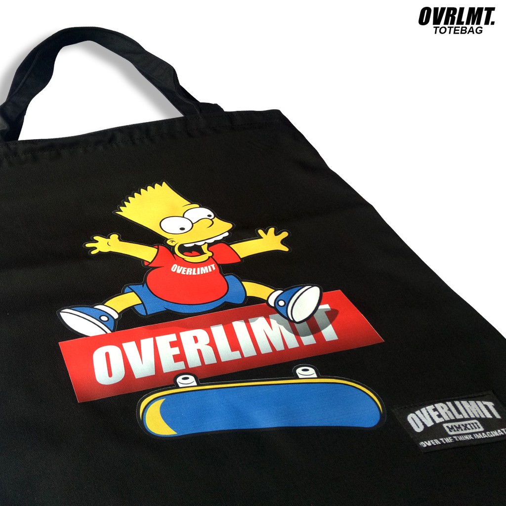 Tas Totebag OVERLIMIT Tote Bag Resleting Serba Guna / Totbag Distro Tas Tootbag Casual Tot Bag Motif Simpson