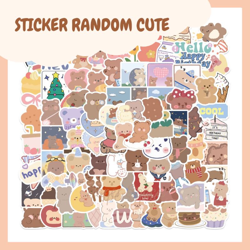 

10 PCS Cute Sticker Deco Sticker Lucu Cute Sticker Bear