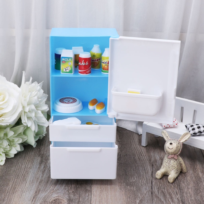 Mary Mini Freezer Figurine Model Figure Furniture Untuk Rumah Boneka 1: 12 Lanskap Mikro