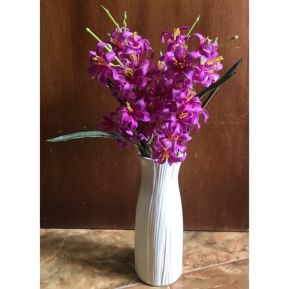 Bunga hias gladiol us + vas || Artificial/plastik REAL PICTURE
