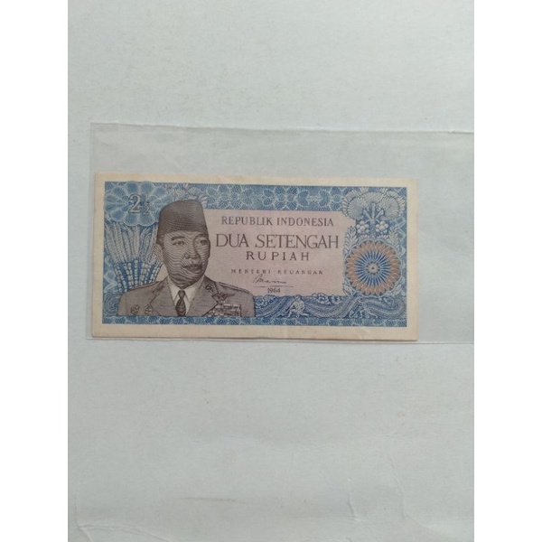 uang Kuno 2.5 rupiah atau 21/2 rupiah atau 2,5 Sukarno thn 1964