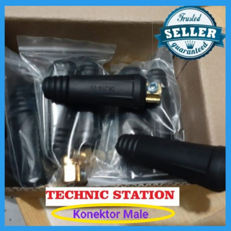 Konektor Male kabel mesin las listrik 10-25mm connector plug