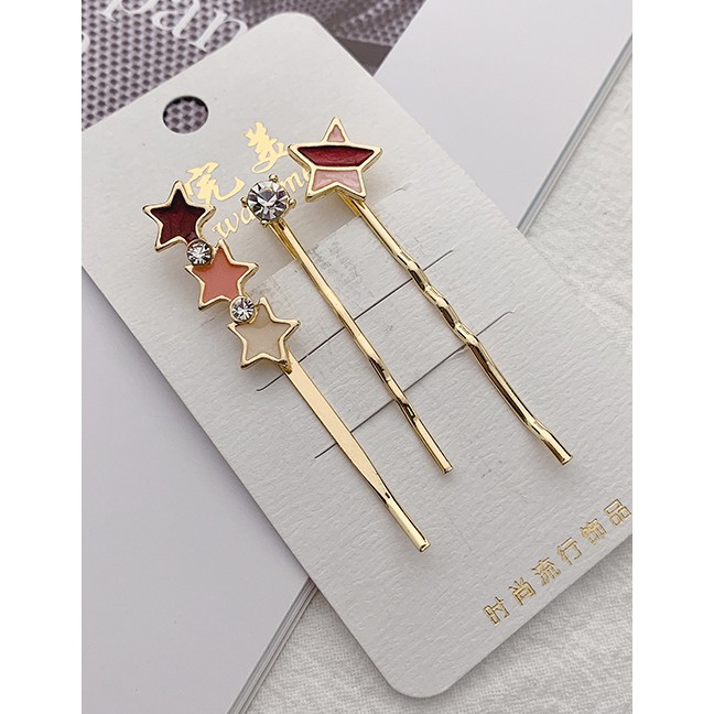 LRC Jepit Rambut Fashion Star Geometric Metal Hair Clip Set F65092