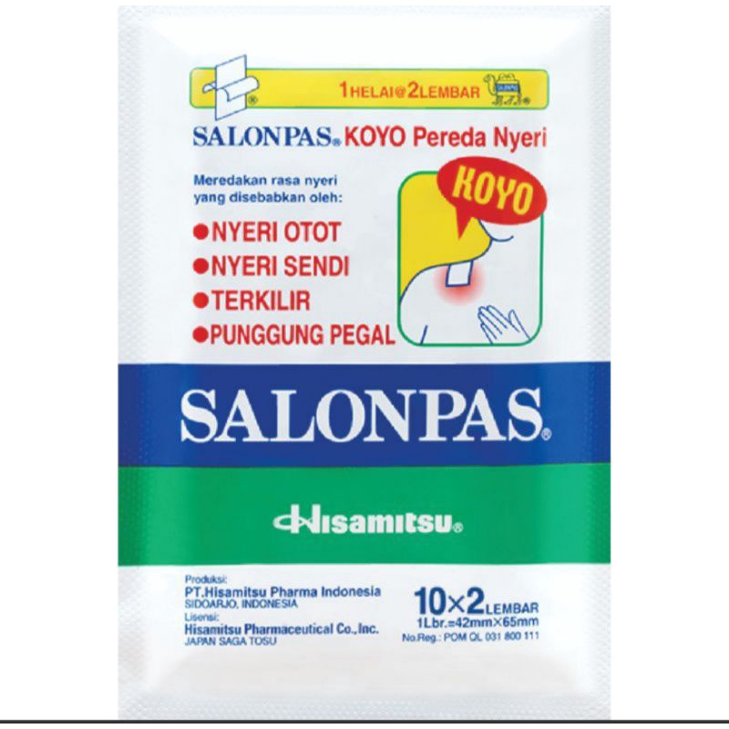 Salonpas Koyo hijau pereda nyeri isi 20 lembar (10x2 lembar)