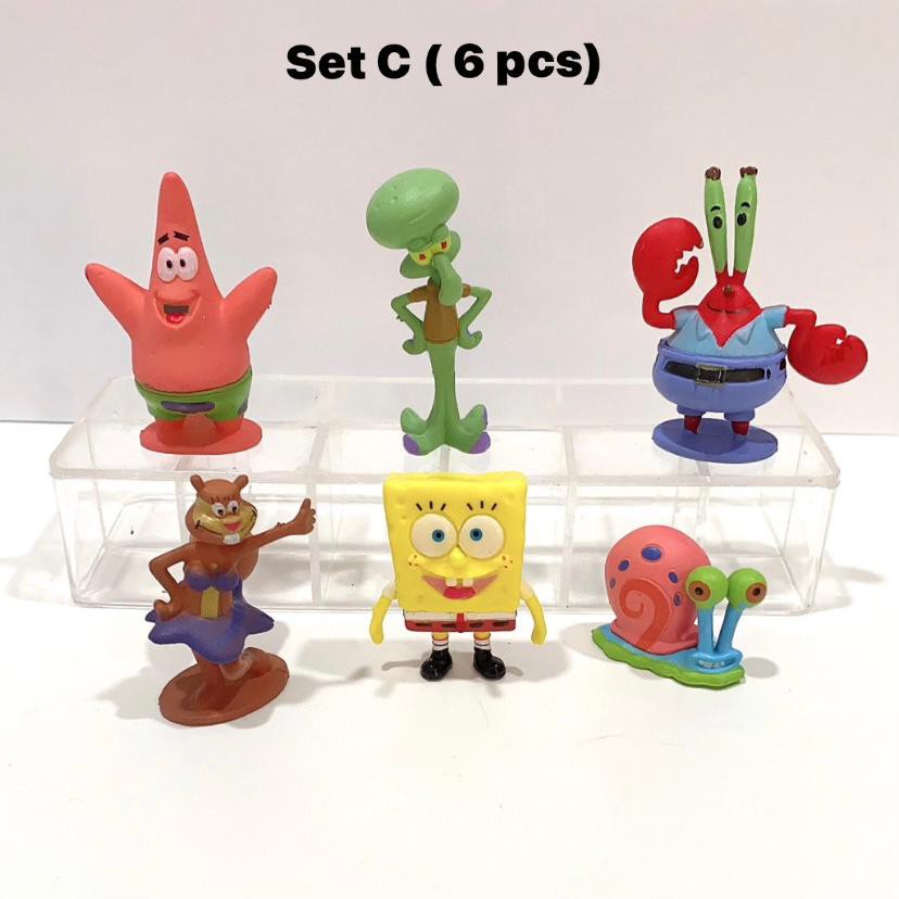 50pcs Spongebob Squarepants Set Mainan Pajangan Miniatur Hiasan Kue Cake Topper