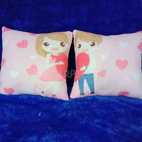 Bizzarpillow Bantal Couple Kado Wedding Custom 40x40cm BZ179