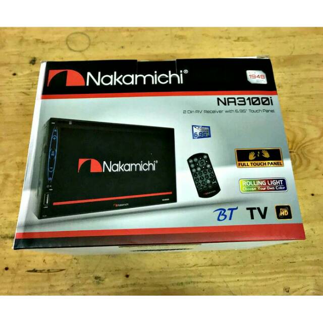 Headunit Doubledin Nakamichi 6.95" Na 3100i Touchscreen DVD bluetooth MP3 USB 3100 i Tape Mobil 2din