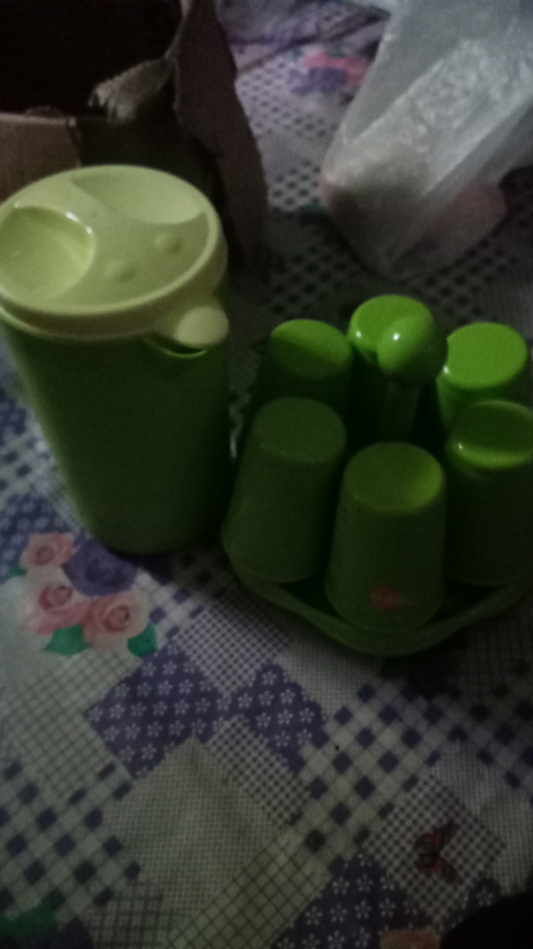 Teko Set + Rak Gelas Dan Gelas Isi 6p