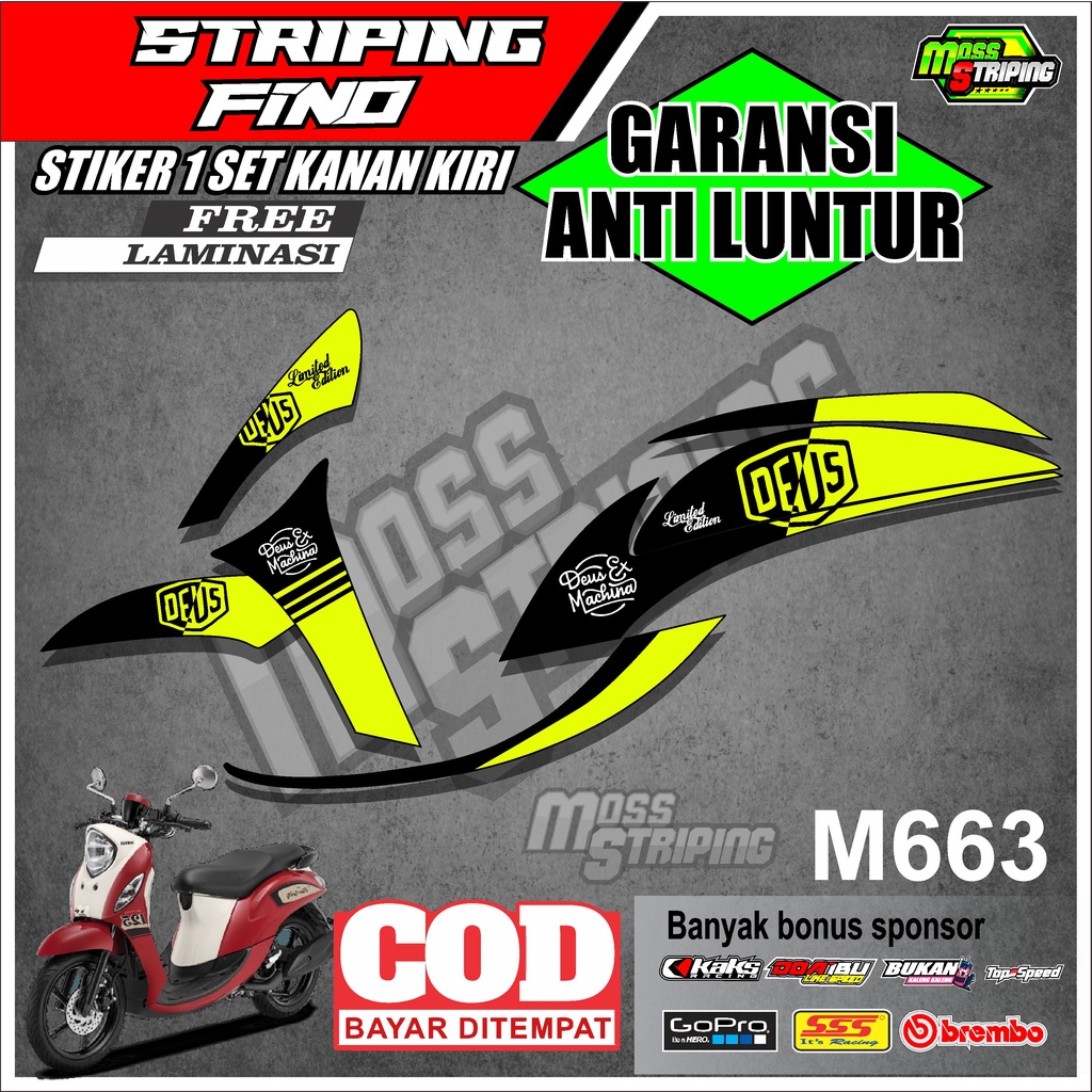 STIKER MOTOR STRIPING FINO 125 GRANDE PREMIUM KODE M663 STICKER MOTOR SETRIPING LIST VARIASI FINO 12